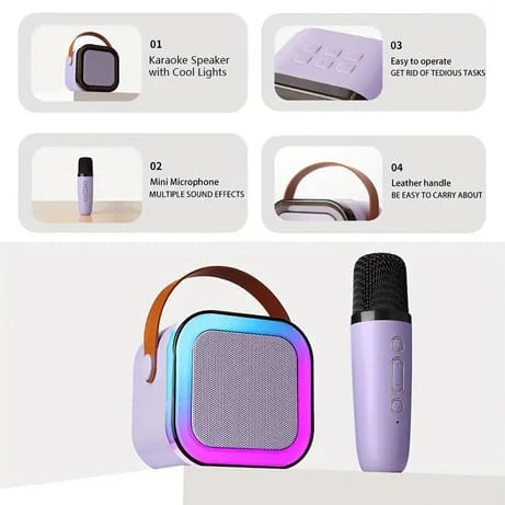 Kids Bluetooth Karaoke Speaker with Single & Dual Microphones