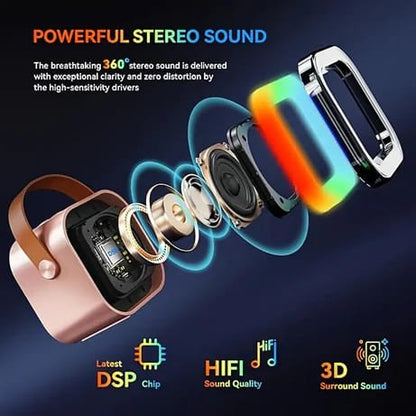 Kids Bluetooth Karaoke Speaker with Single & Dual Microphones