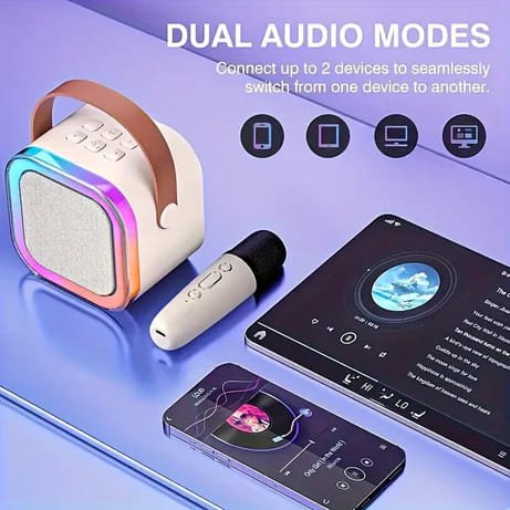 Kids Bluetooth Karaoke Speaker with Single & Dual Microphones