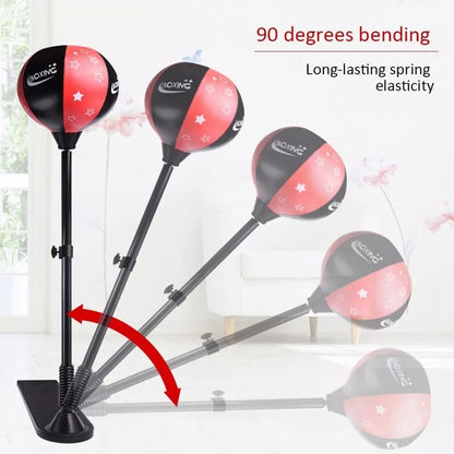 Kids Boxing Stand with Gloves and Pump (Height-Adjustable)